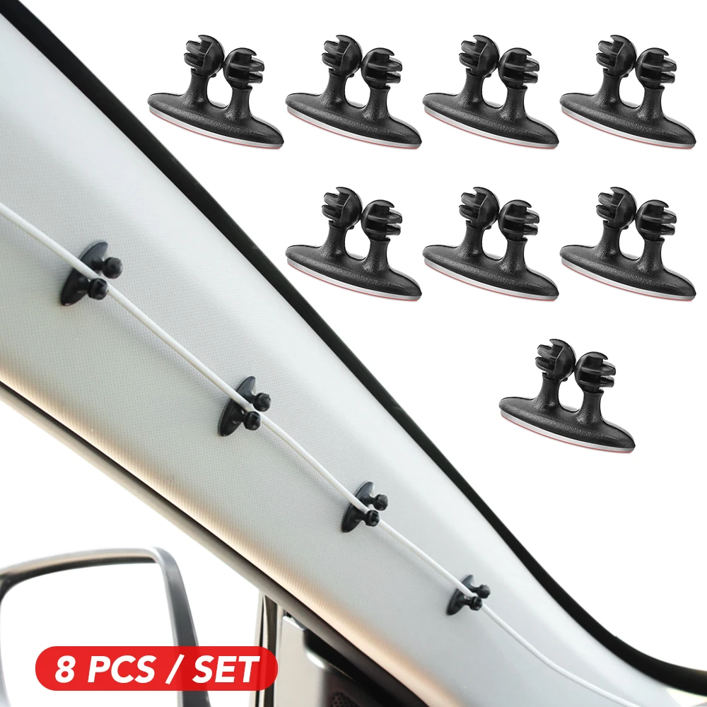 8pcs Car Wire Clip Stickers for Toyota SIENTA Vellfire Verso PROACE Hilux Tacoma Tundra 4Runner FT-EV FT-HT FT-AC AYGO