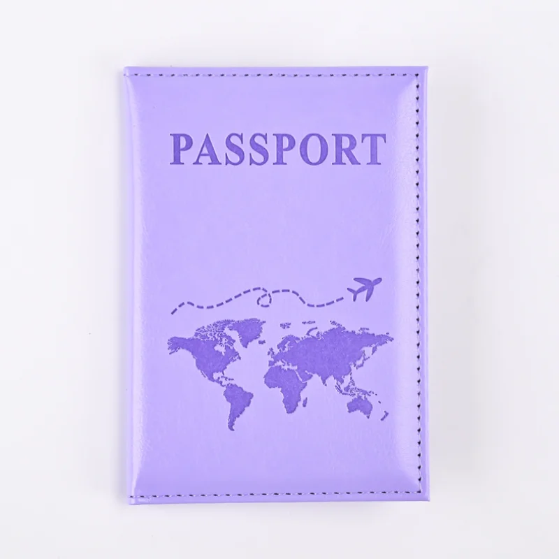 PU Leather Card Cover Case Unisex New Simple Fashion Passport Cover World Thin Slim Travel Passport Credit Card Holder Wallet