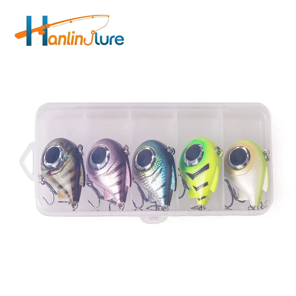 

Haanlin 5pcs/Box Big Eyes VIB 4cm/1.57in/8.5g Fishing Lures Sinking Vibration Rattling Ball Artificial Hard Baits Bass Tackle
