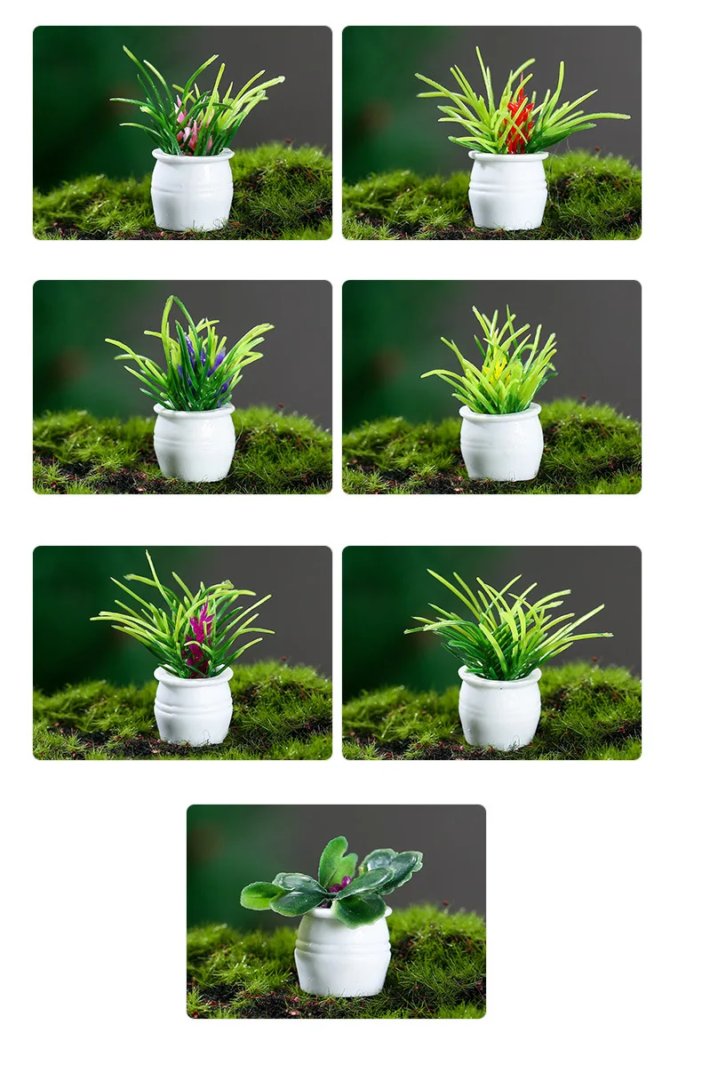 Miniatur Topf blumen/Gras Misch pflanzen Modell für DIY Garten/Gebäude Sand Tisch Szene Layout Materialien Diorama Kits 10pcs – Detail 2