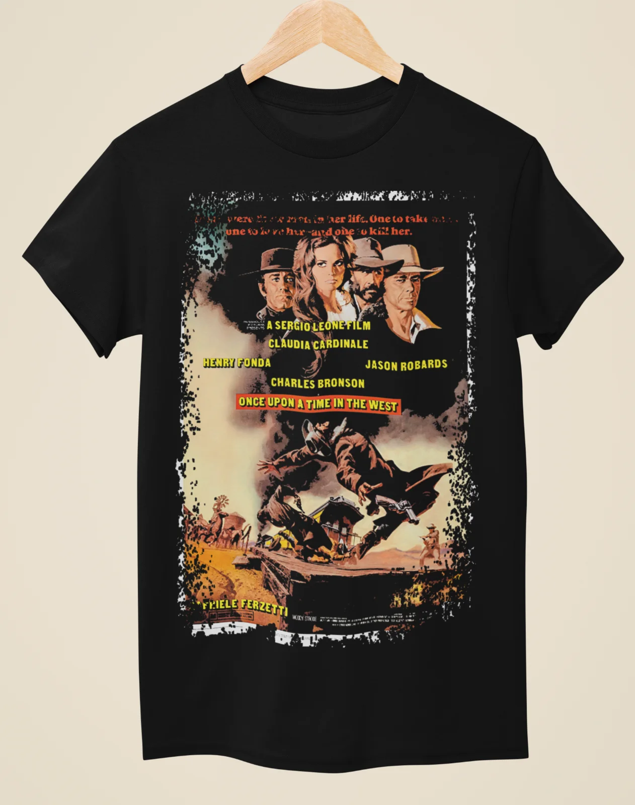 Once Upon A Time in the West - Western Movie Poster inspired Unisex Black TShirt