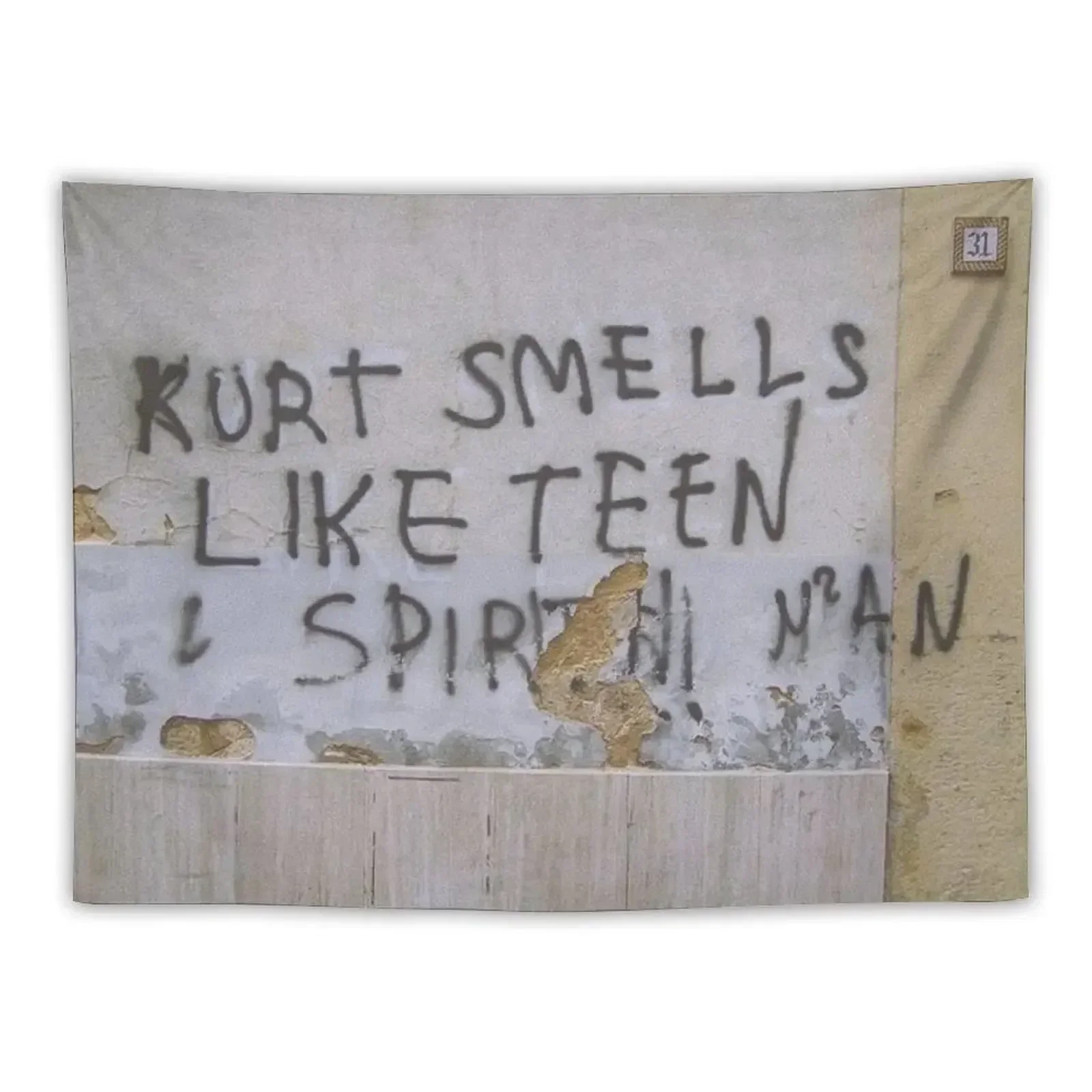 

Kurt Smells Like Teen Spirit Tapestry Wall Art Wall Hanging Decor Bedroom Decorations Things To The Room Tapestry