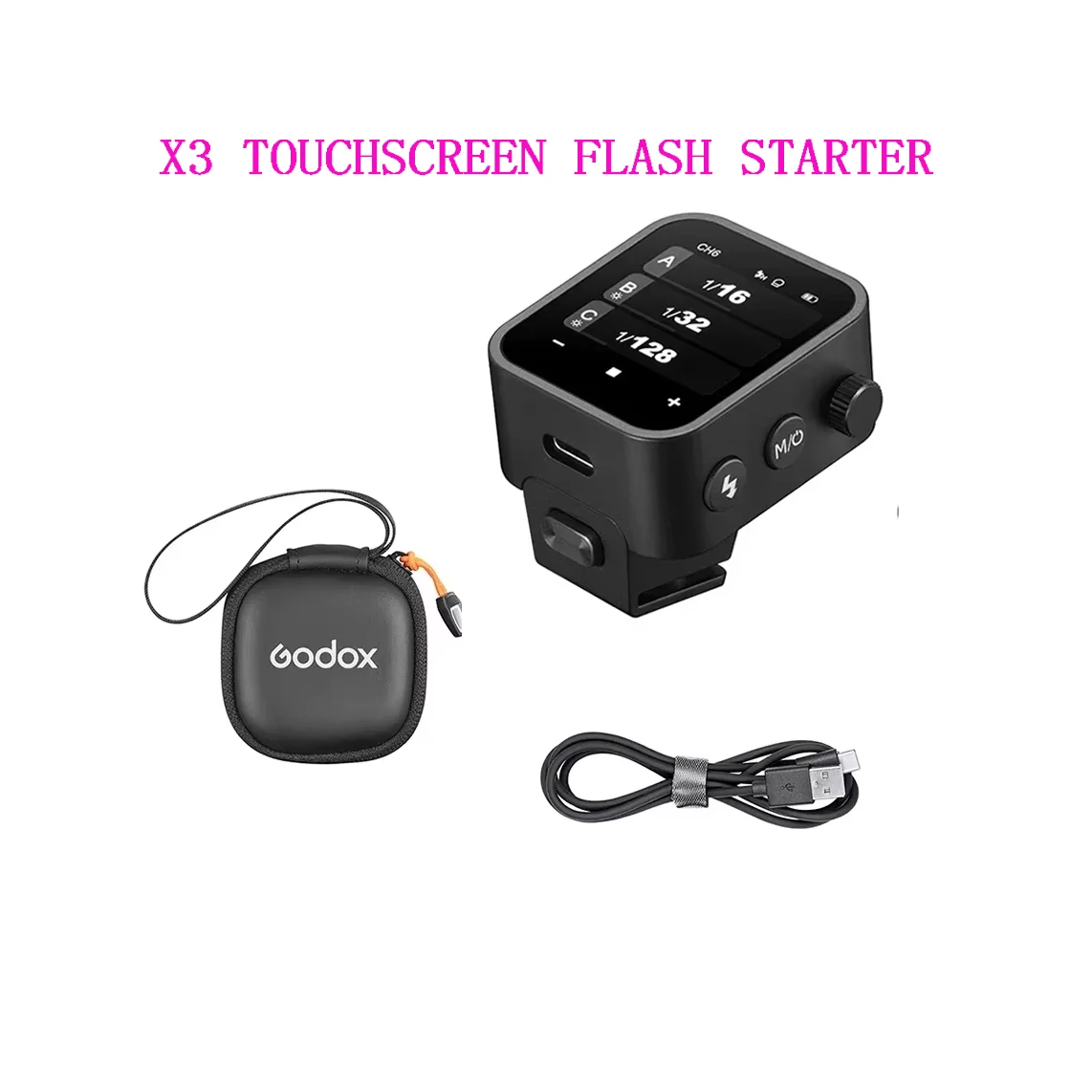 Godox X3 Pemicu Flash Flash Nirkabel C/N/S/F/O TTL HSS Pemancar Layar Sentuh untuk Canon Nikon Sony Fuji Olympus