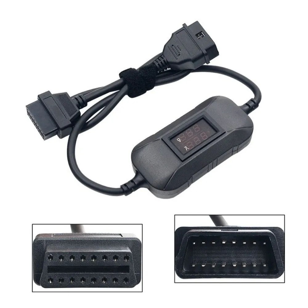 24V to 12V Truck Adapter Cable Heavy Duty Heat Resistant ABS OBD2 Scanner Adapter Cable Black PVC Voltage Converter Cable