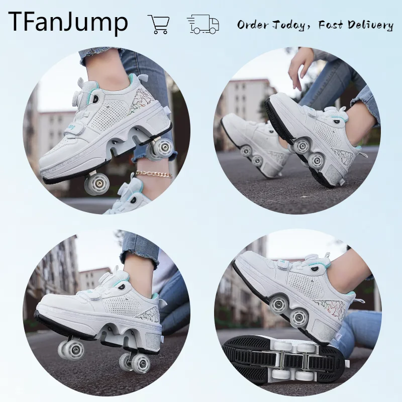 Neueste Jungen Teenager Street Roller Schuhe Doppel rad Casual Running Schuhe Indoor und Outdoor Anfänger Parkour Skates chuhe