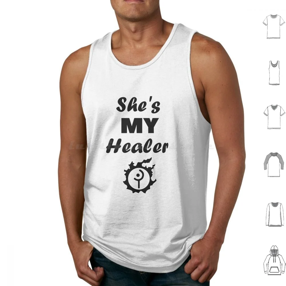 Ffxiv She's My Healer-White Mage Whm Tank Tops Vest Sleeveless Mr Arocena And Penny Ginger Cat Ffxiv Hes My Healer