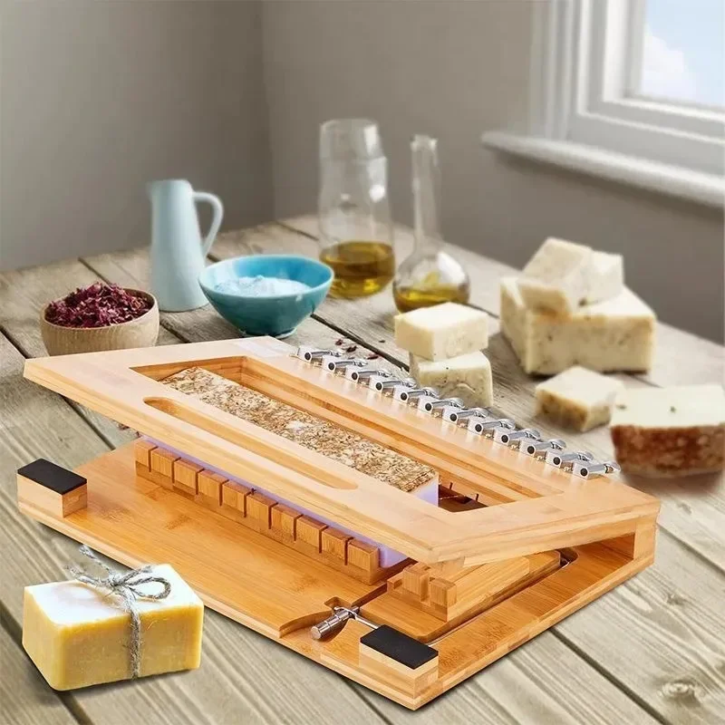 Bamboo Handmade Soap Slicer Dual Purpose Toast Cutter Natural Wooden Diy Household Kitchen Uniform Cutting Gadget