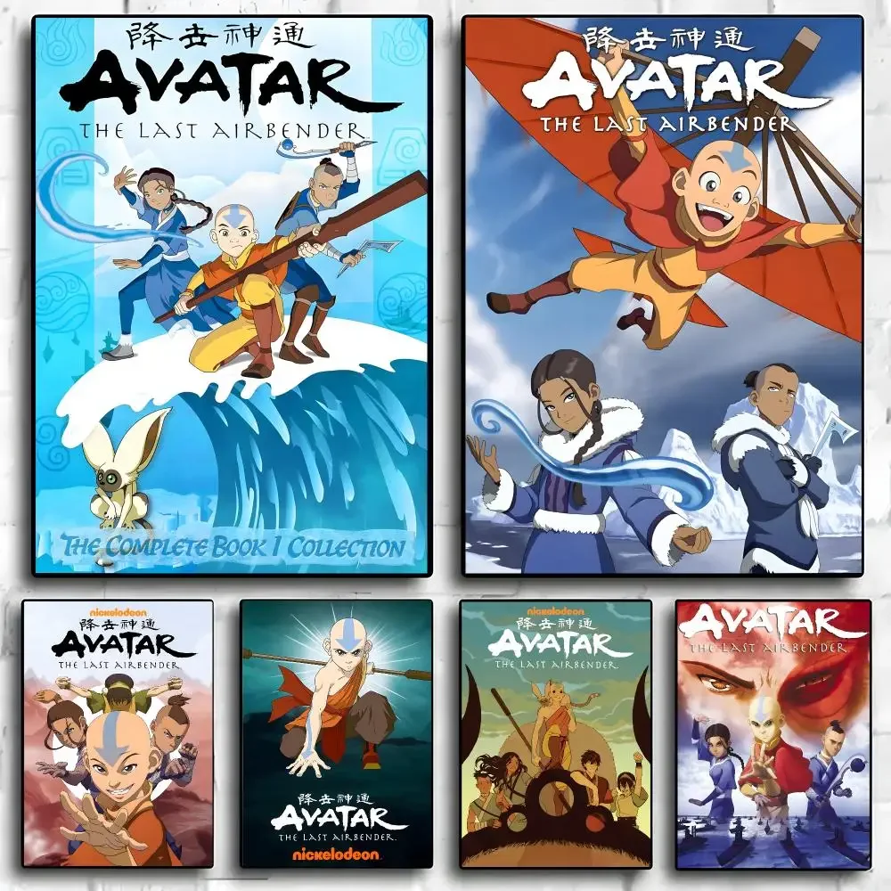 Anime Avatar The Last Airbender Poster Poster Self-adhesive Art Waterproof Paper Sticker Coffee House Bar Room Wall Decor