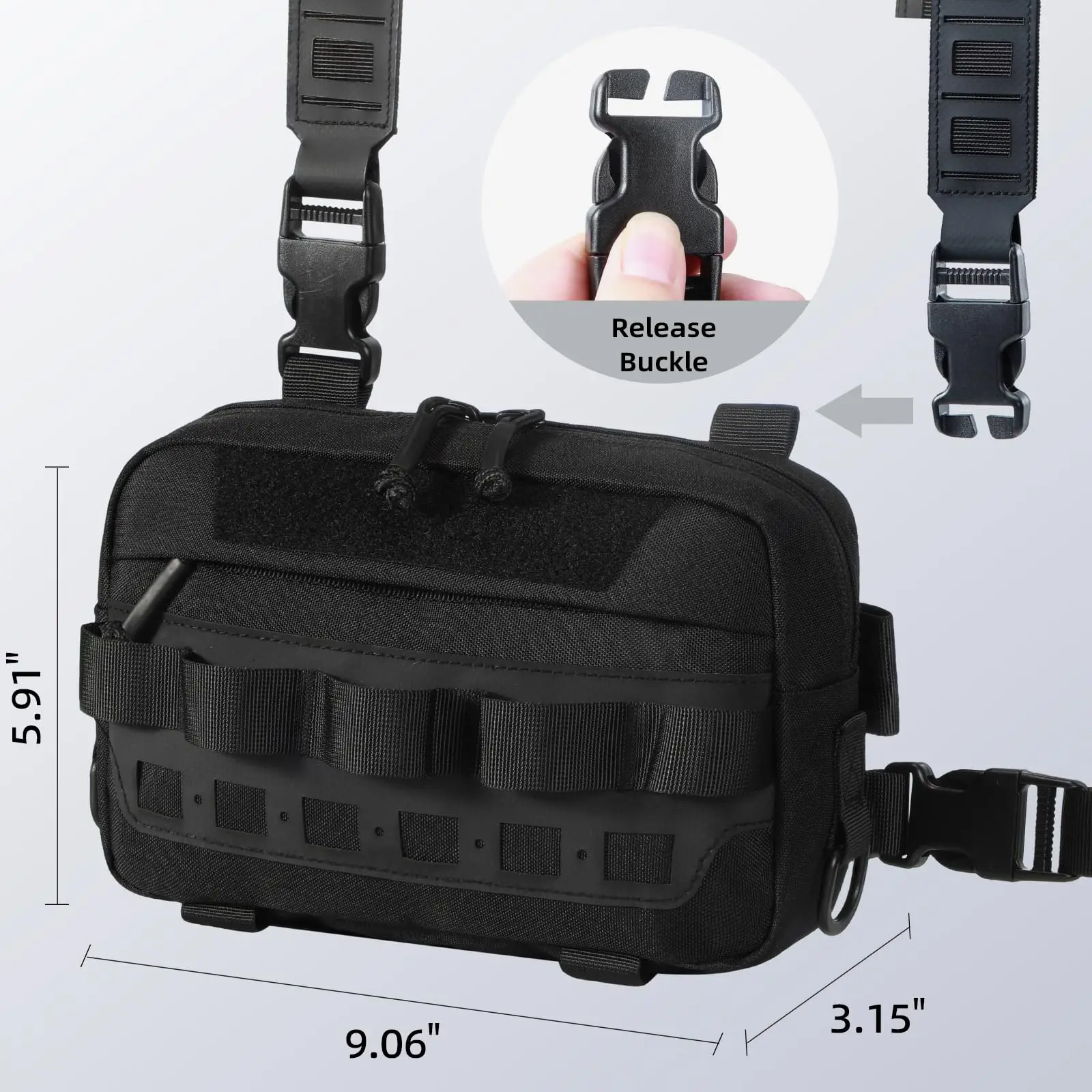 Taktische Brusttasche aus Oxford-Gewebe, Wasserdichte Angel- und Wandertasche, Multifunktionale Outdoor-Weste mit Verstellbarem Gurt
