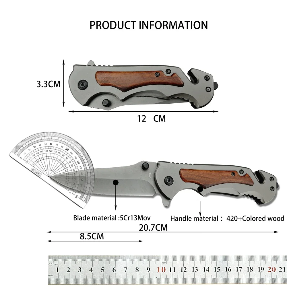 Hunting Camping EDC Tools 5Cr13Mov Blade 420 Steel Inlay Colorful Wood Handle High Hardness Outdoor Pocket Folding Knife