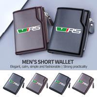Pu Leather Men Short Wallet Thin Style Folding Credit Card Holder For Skoda Octavia 2 3 Rapid Kodiaq Karoq Fabia Kamiq Superb