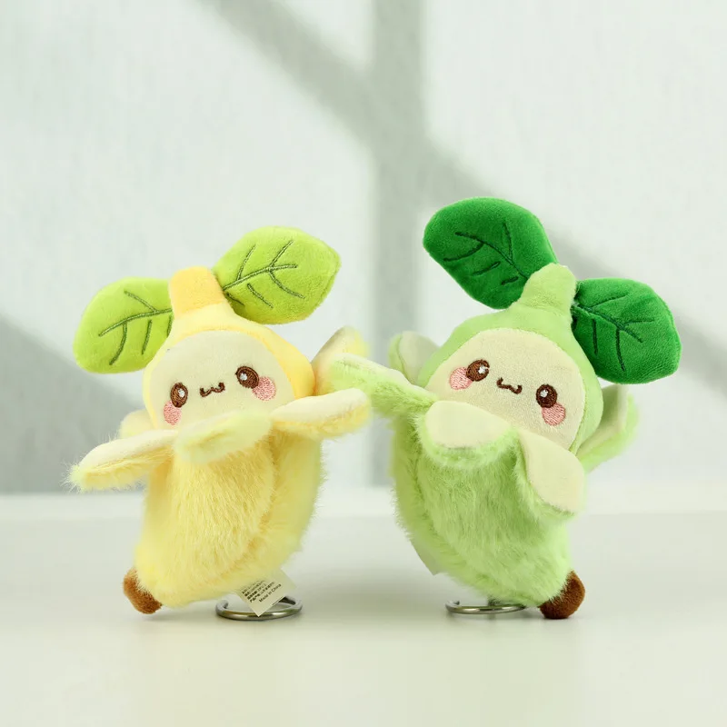 Cute Fruit Banana Pendant Cute Plush Doll Toy Keychain Kawaii Fluffy Stuffed Pendant Schoolbag Decoration Lovely Creative Gift