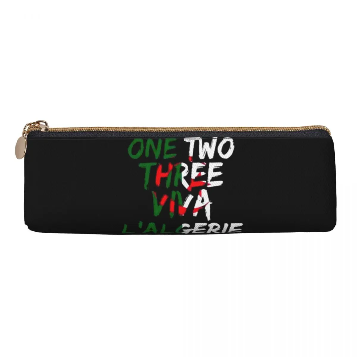 

Algeria Flag Pencil Case Pen Holder Storage Stationery Supplies Large Capacity Pen Box Pencil Bag for Studen Gifts