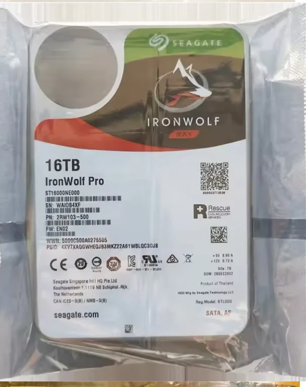 Seagate IronWolf Pro 16TB 7200RPM 3.5インチ NASサーバー用内蔵ハードディスクドライブ ST16000NE000
