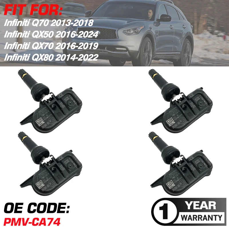 

433 МГц для Infiniti Q70 2013-2018 Infiniti QX50 QX 50 2016-2024 Infiniti QX70 2016-2019 Infiniti QX80 2014-2022 TPMS PMV-CA74