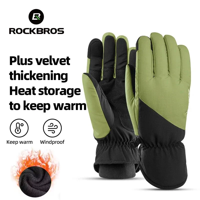 

ROCKBROS зимние лыжные велосипедные перчатки мужские и женские перчатки сохраняют тепло тепло мотоциклетные электрические велосипедные перчатки толстые велосипедные перчатки