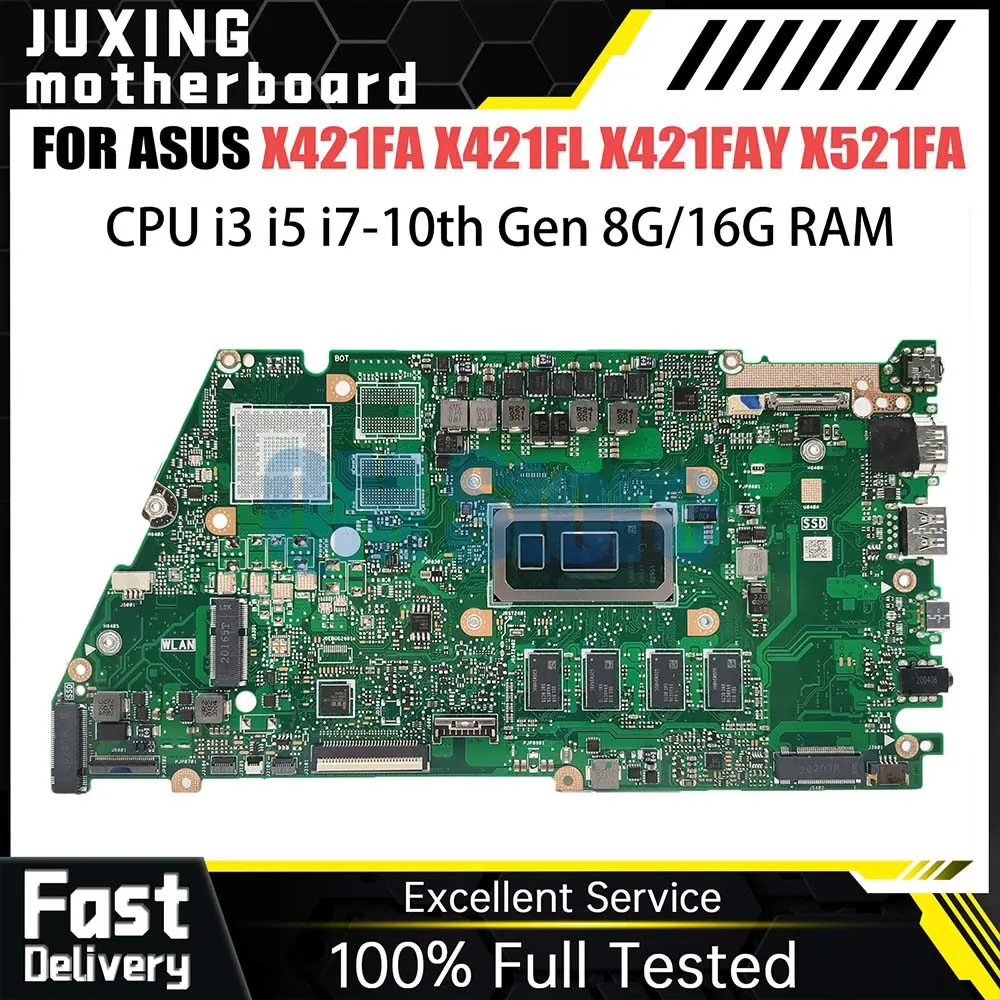 Notebook Mainboard For Asus VivoBook X421FA X421FL X421FAY Laptop Motherboard With I3 I5 I7 CPU 10th 4GB 8GB 16GB RAM