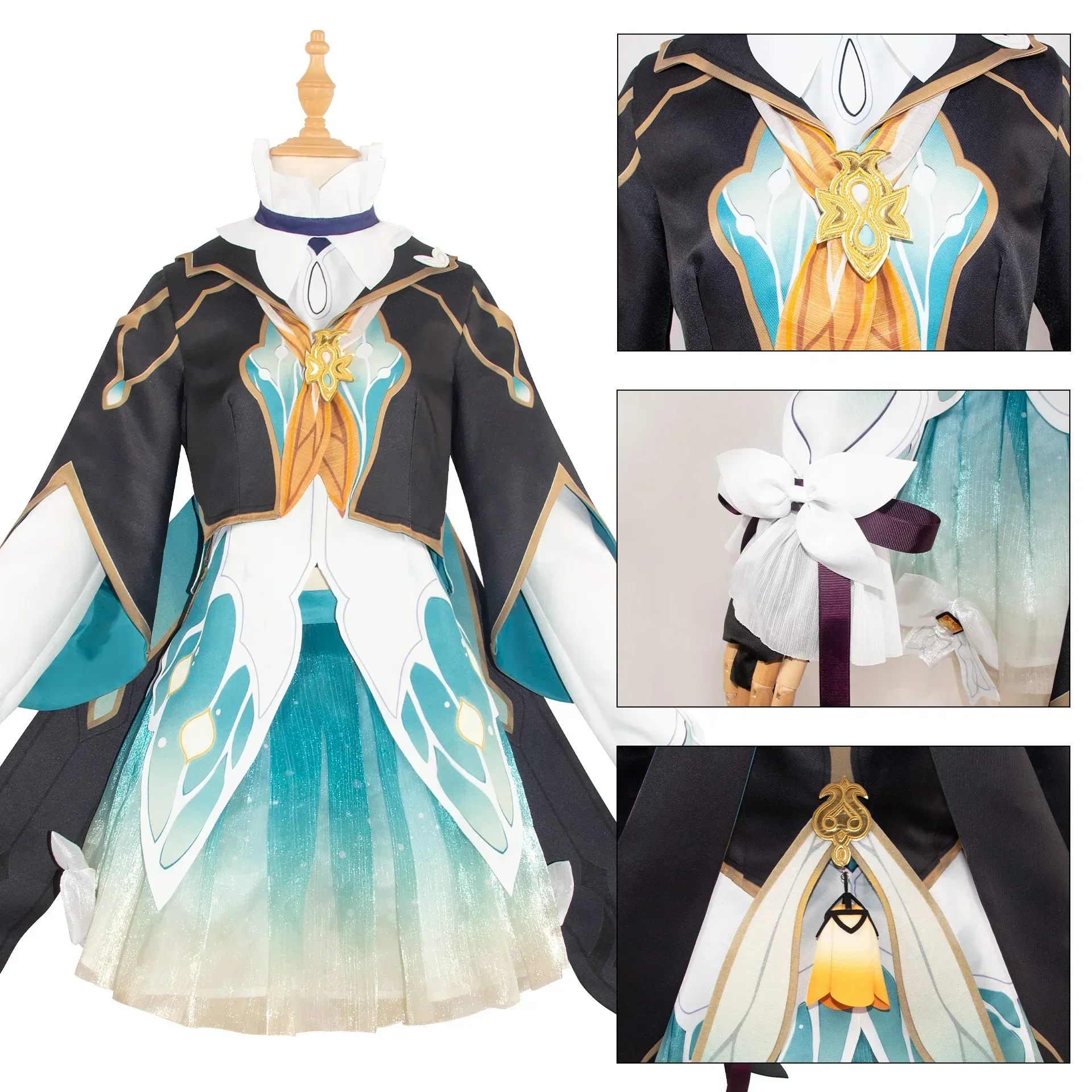 Game Honkai: Star Rail Doujin Firefly Cosplay Costume Wig Firefly Women Girls Halloween Cos Clothes Party Suit Firefly Dress