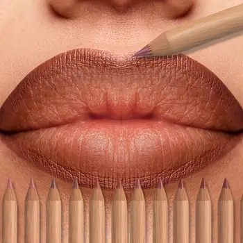 벨벳 매트 립 라이너 6색 세트 - 오래 지속되는 다채로운 색상, 베리, 브라운, 핑크 립 펜슬로 구성된 롱래스팅 립 메이크업 12 best sales 메이크업 포에버 - №12