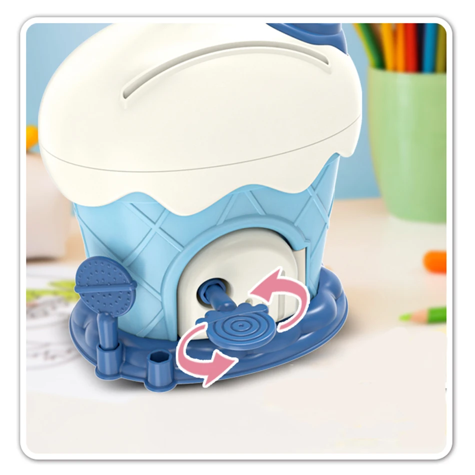 Tirelire de dessin animé pour enfants, cabane de crème glacée, autocollants de bricolage, économie d'argent, boîte avec prédire Kawaii, jouet de grande capacité, cadeau pour enfants