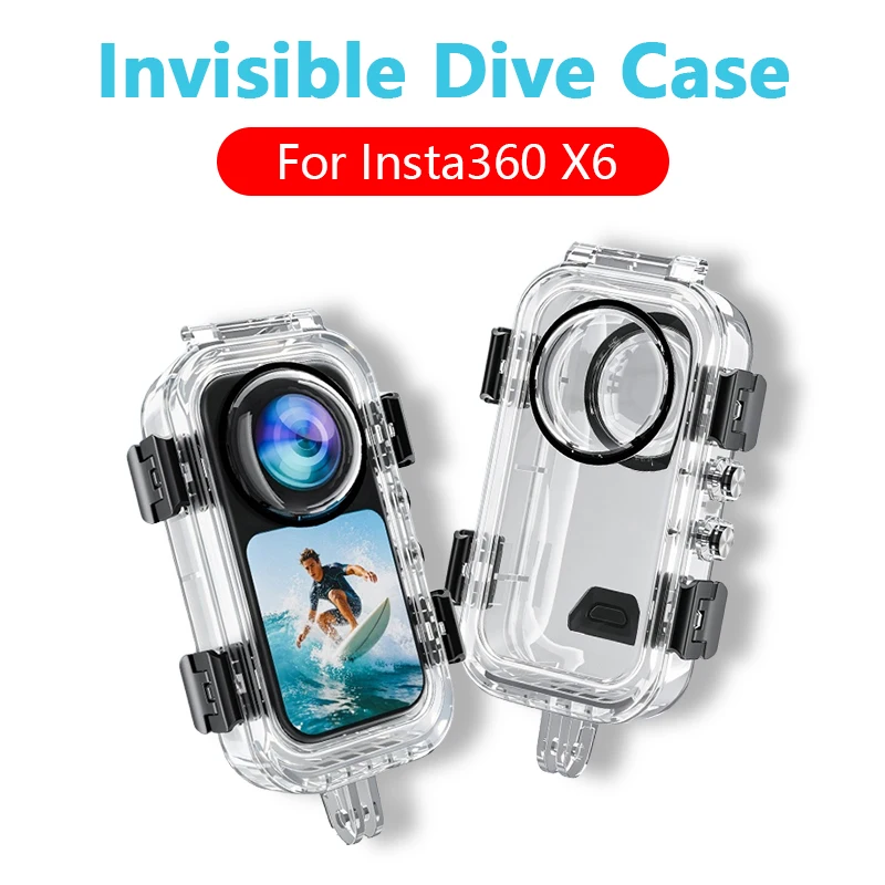 Invisible Dive Case for Insta360 X6 Underwater Dive 60M Waterproof Case for Insta360 X6 Diving Housing Action Camera Accessories