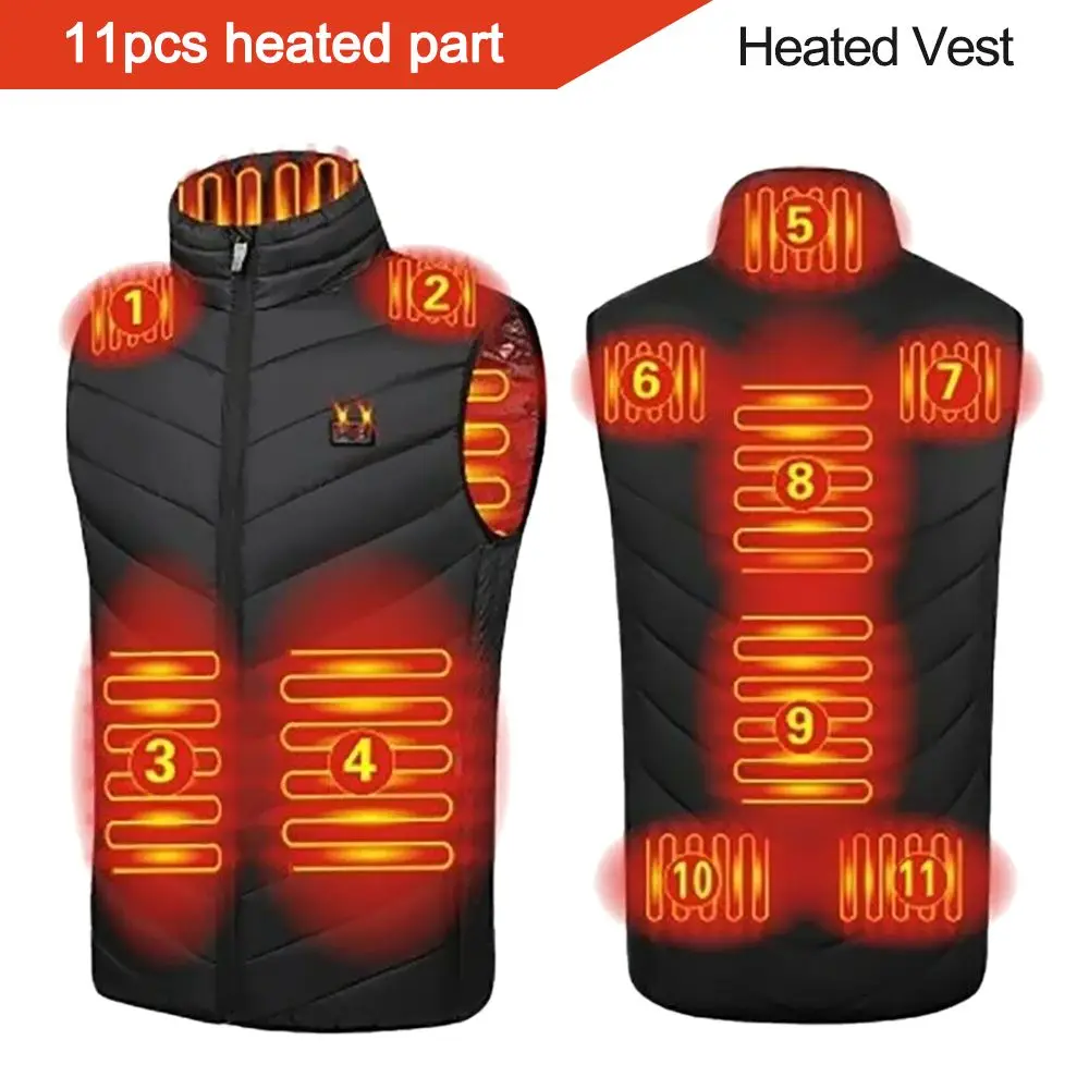 

11Area Women USB Waistcoats Electric Heating Jacket Heated Vest Windproof Coats Winter Warm Jacket