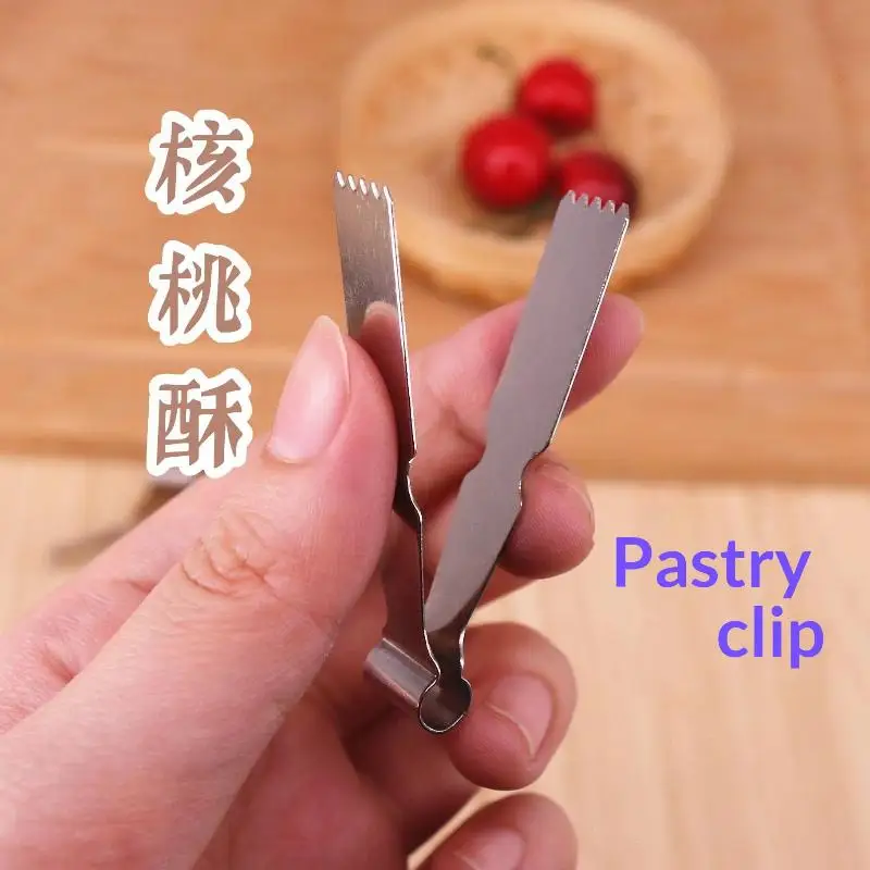 NEW Stainless Steel Pastry Clamp - Multipurpose Walnut Crisp Clip,Peanut Crisp&Bun Mold,Food-Safe Kitchen Tongs For Baking Tools