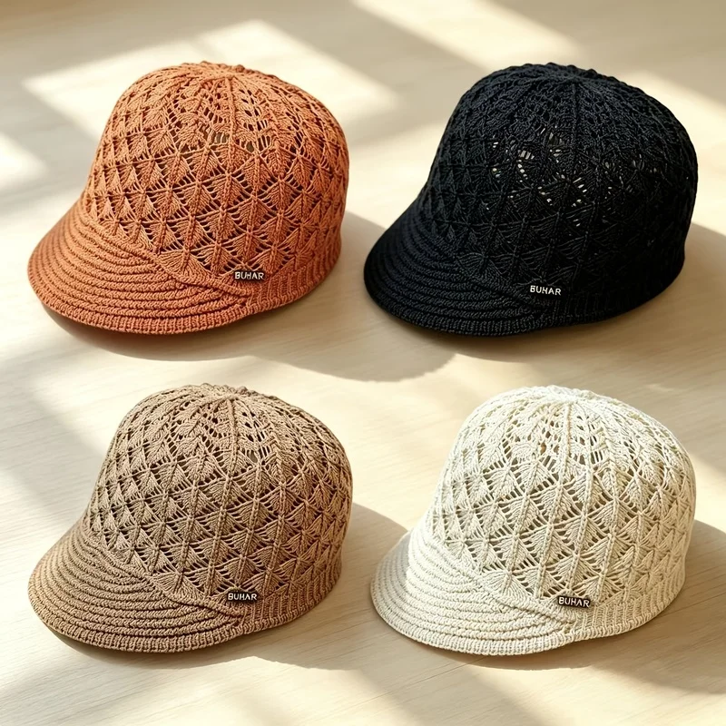 4-Pack Spring/Summer Vintage Hollow Baseball Cap  Breathable, Fits Small Heads, Unisex, Beret-Inspired Casual Hat