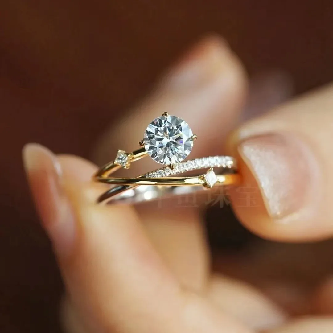 D-color Star Trail Ring 1ct Moissanite Women's PT950 Platinum - Low-key luxury jewelry, stunning accessory for office days