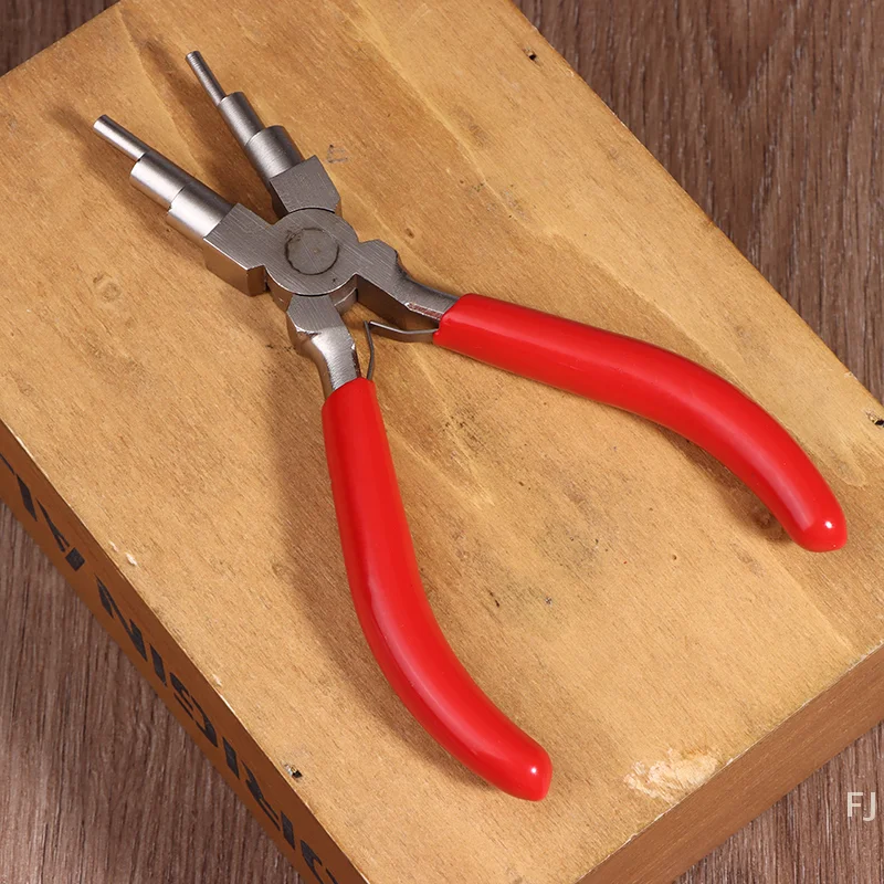 [YU] Schmuckzange aus Eisendraht, 6-in-1-Bügelherstellungszange mit Griff für DIY-Ringherstellung, Schlaufen und Biegeringe