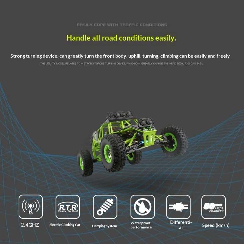 WLtoys 12428 Adult RC Off Road Car 4WD High Speed Rock Crawler Monster Truck Drift 2.4GHz Controller Shock Absorber Waterproof