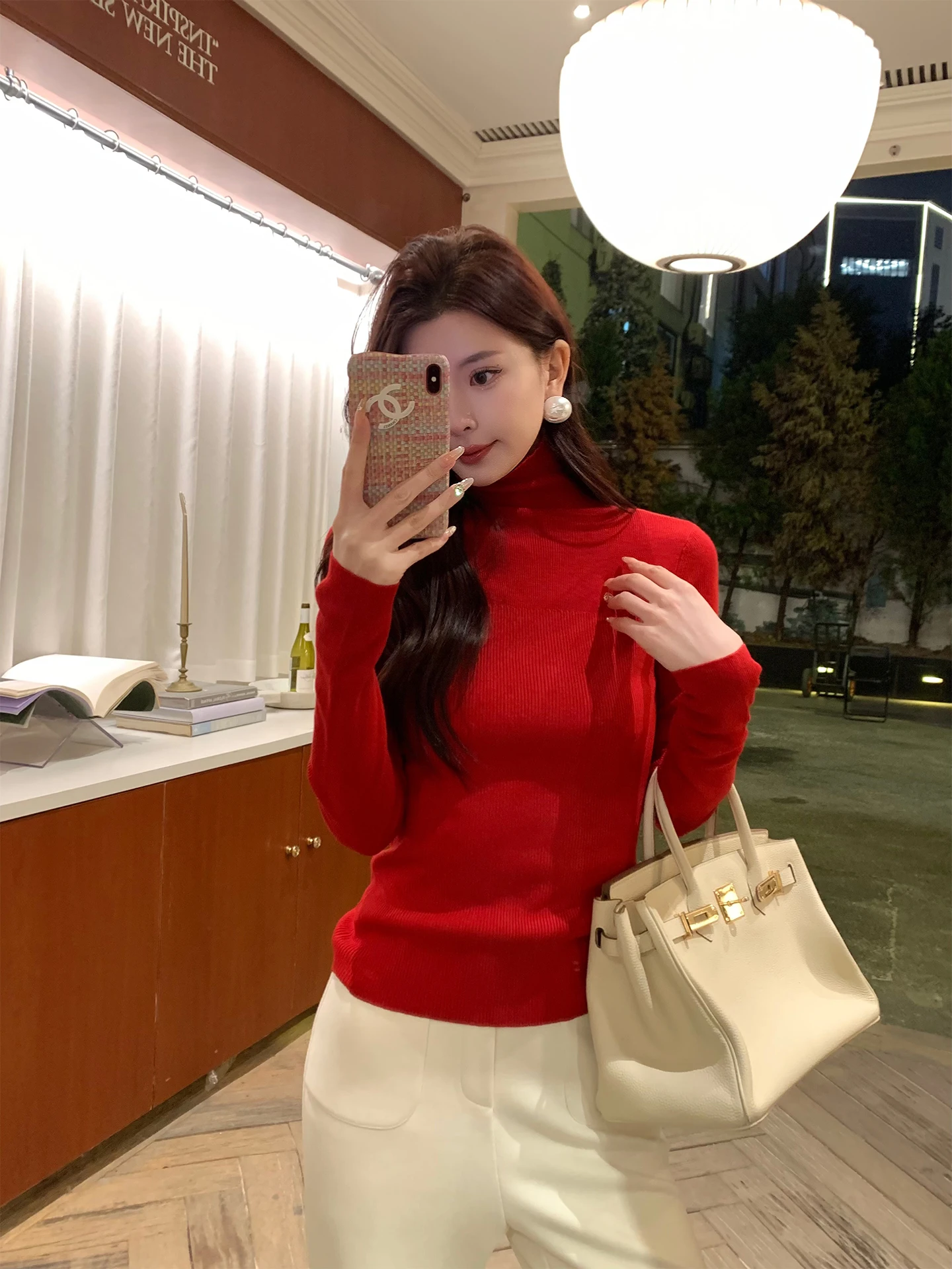 

Kun Total Women's High Ne Wool Knitted Sweater Slim Fit Inner Wear Top Winter Faion Polyester Acrylic Nylon Blend Long Sl...