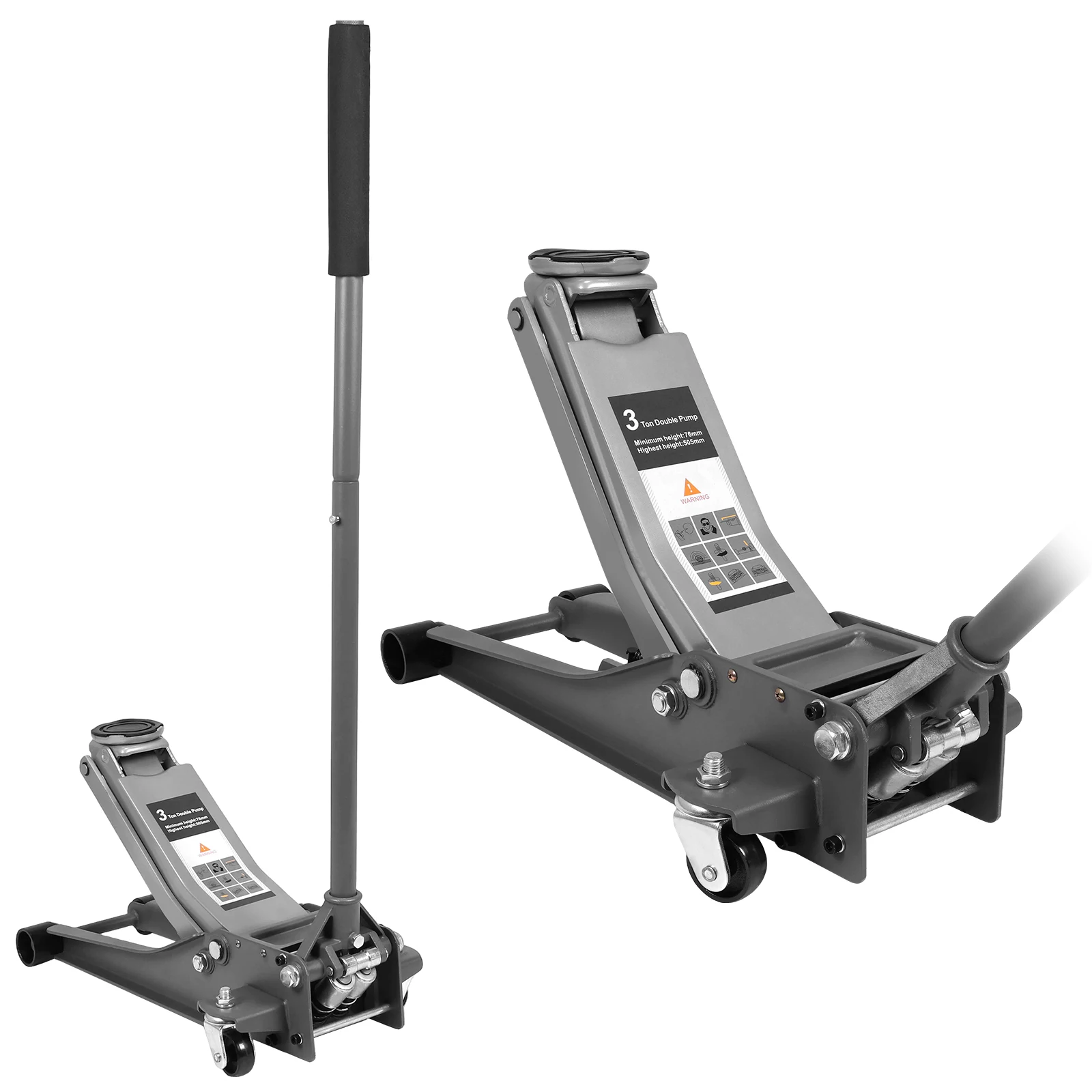 

3-тонный регулируемый внедорожный домкрат с большими колесами, усиленный гидравлический домкрат, устойчивый к ржавчине, для легковых автомобилей и грузовиков