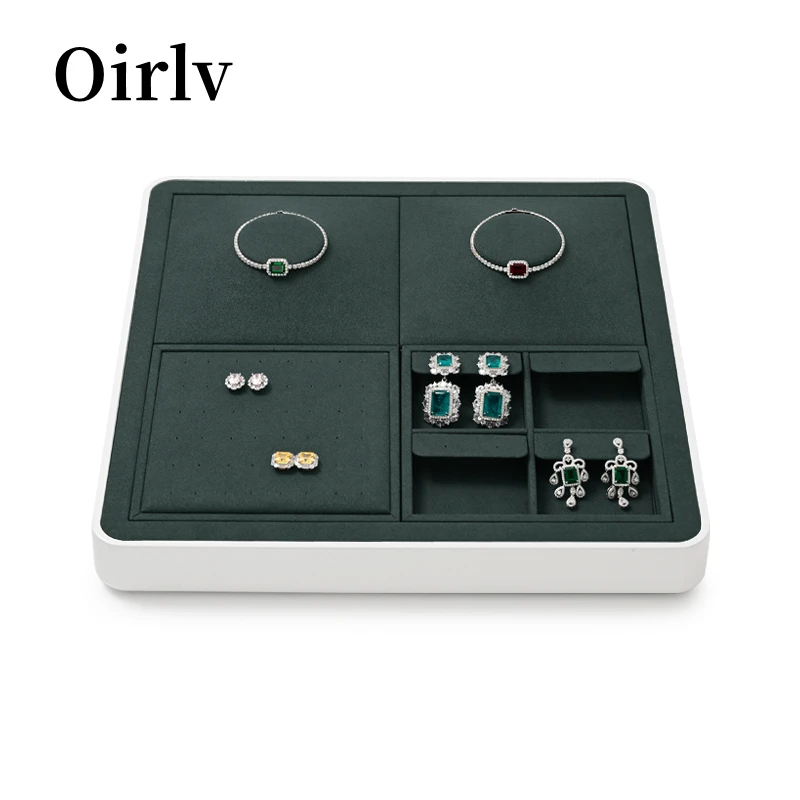 

Oirlv Display Trays for Jewelry Plate Tray Watch Bracelet Bangle Necklace Ring Earring Jewelry Tray Velvet Jewelry Display Tray