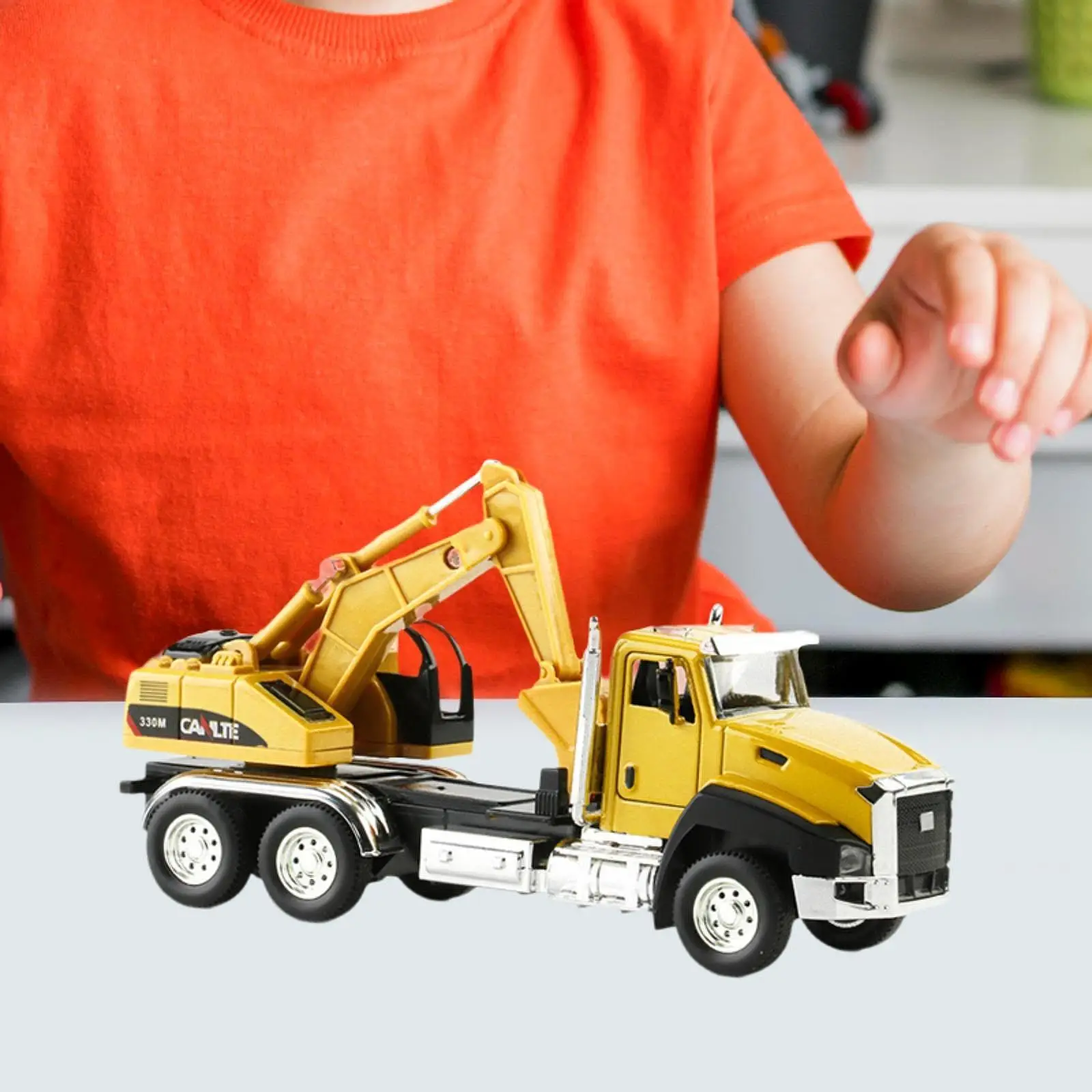 

1/50 Scale Digger Pull Back Car Model Friction Powered Vehicle Construction