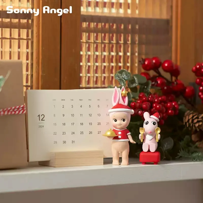 Sonny Angel Kerstdiner Serie Blind Box Guess Bag Mystery Box Speelgoed Pop Leuke Anime Figuur Desktop Ornamenten Collectie