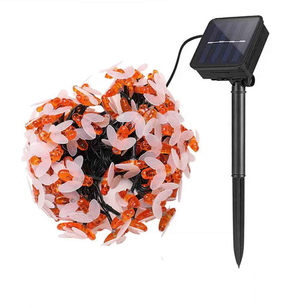 LED solar lamp string outdoor waterproof string courtyard garden decorative color lamp string Christmas festival hanging lamp