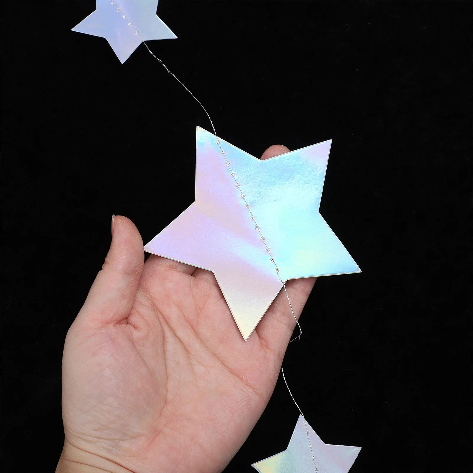 

1Set Star Banner Iridescent Decorative Party Banner Birthday Wedding Supplies Hanging Star Garland Party Decoration