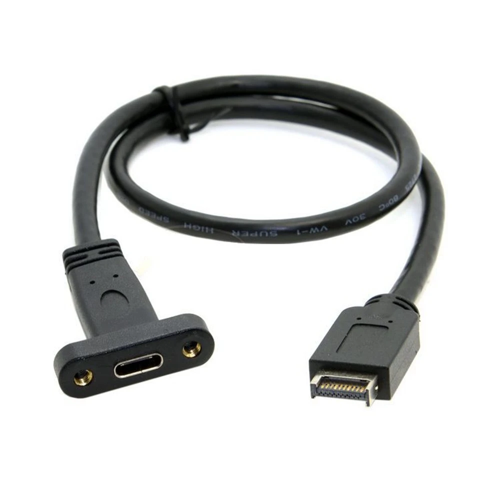 Usb 3.1 Usb 3.1 Front panel connector E-type to Usb-C C-type internal thread extension cable with panel mounting screws