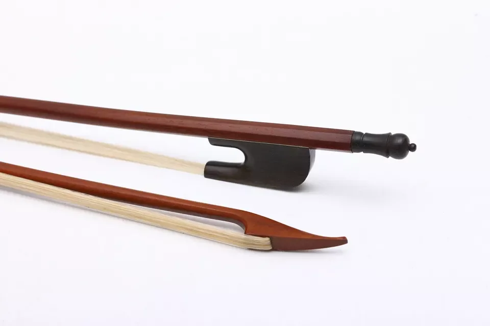 New 4/4 Violin Bow full size Natural horsetail baroque Style Brazilwood Ebony frog Advance Horse Hair #US