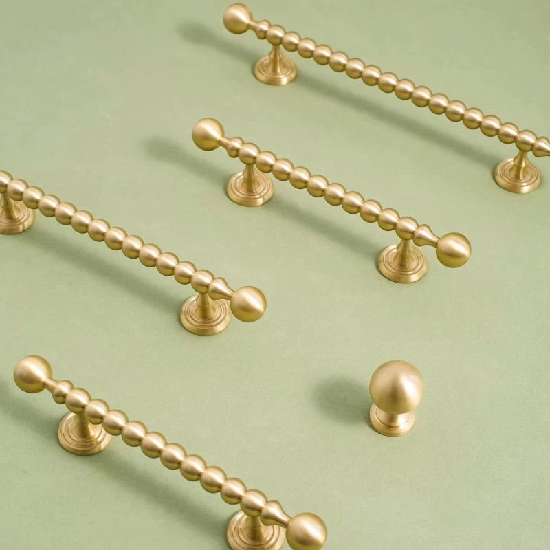 Brass Small Round Ball Handle / Modern Style Cabinet Solid Brass Wardrobe Cupboard Drawer Knobs Hardware Furniture Handle T-bar