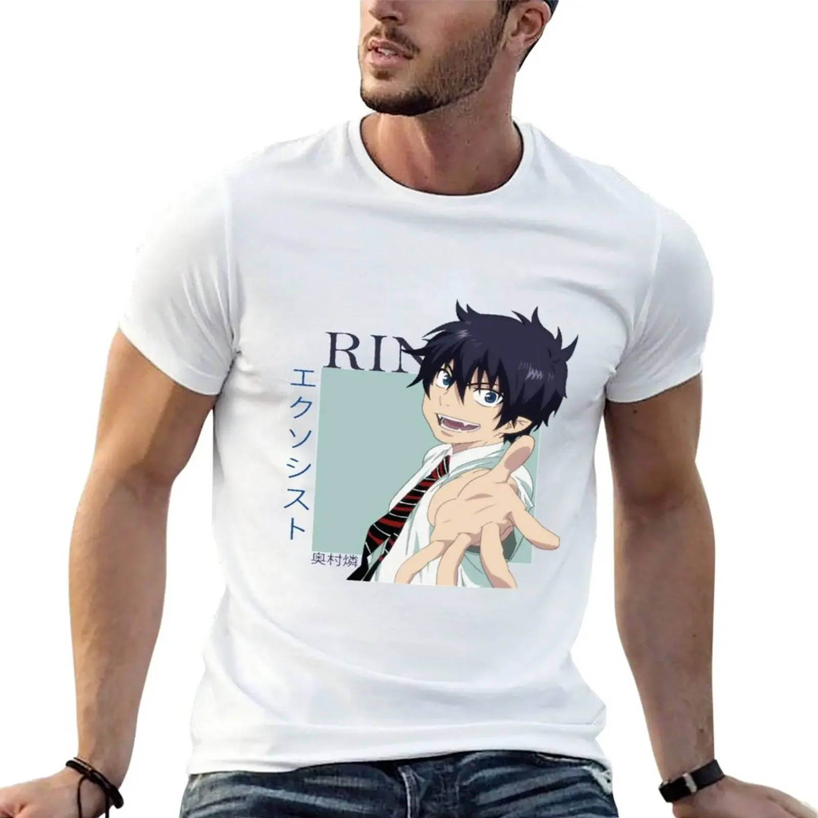 

Rin Okumura Blue Exorcist anime T-Shirt plus size clothes cute tops mens fashion