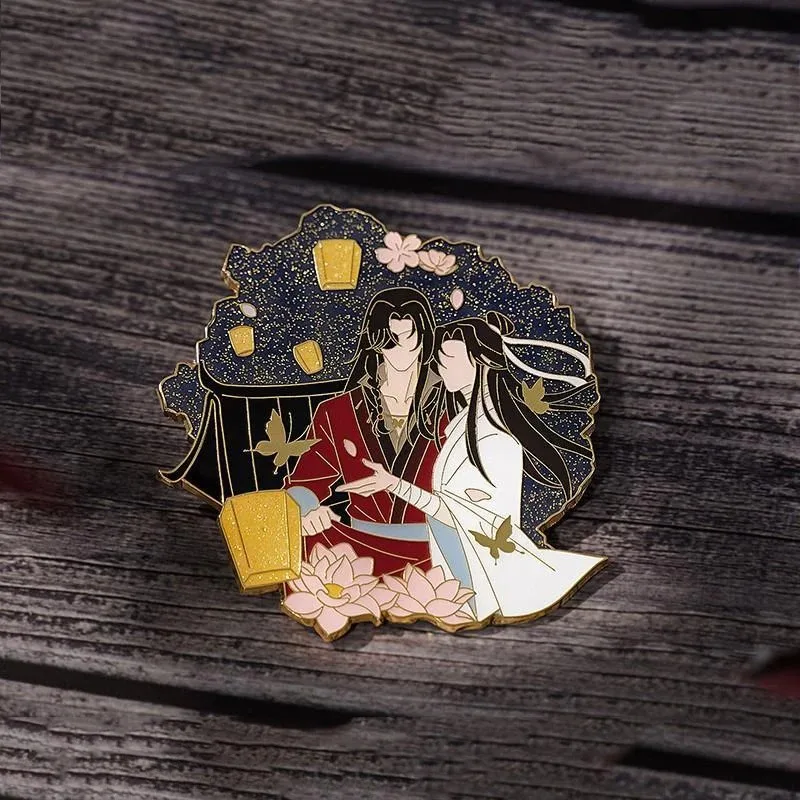 Anime Tian Guan Ci Fu Heaven Official's Blessing Xie Lian Hua Cheng Cosplay Badge Metal Brooch Lapel Pins Accessory Jewelry Prop