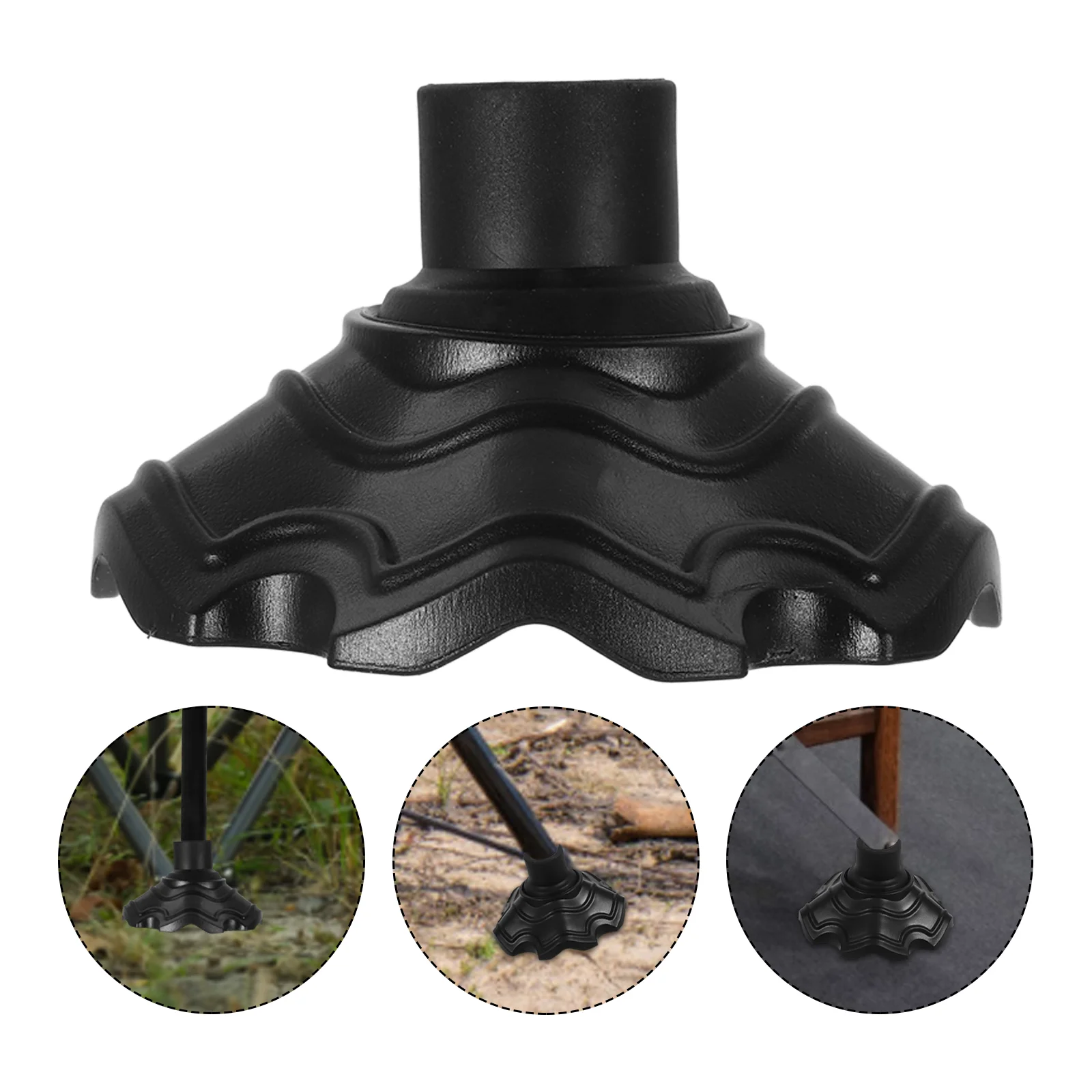 

4 Pcs Folding Chair Moon Foot Cover Protector for Leg Furniture Hardwood Floor Legs Protectors Camping Black Chairs Table