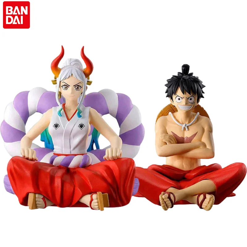 Original Bandai One Piece Capsule Toy Mini Figure Suwarasetai Real Luffy Yamato Set Gasha Anime Action Model Collectible Boy Toy