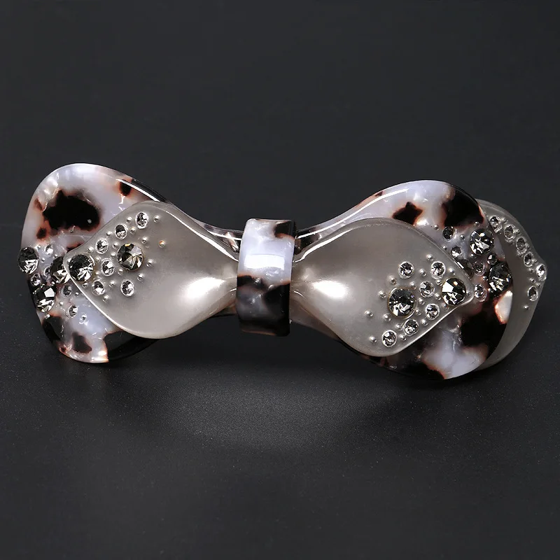 New Korean style bow spring hairpin light luxury half-tie top clip horizontal clip elegant female fashion hair accessories