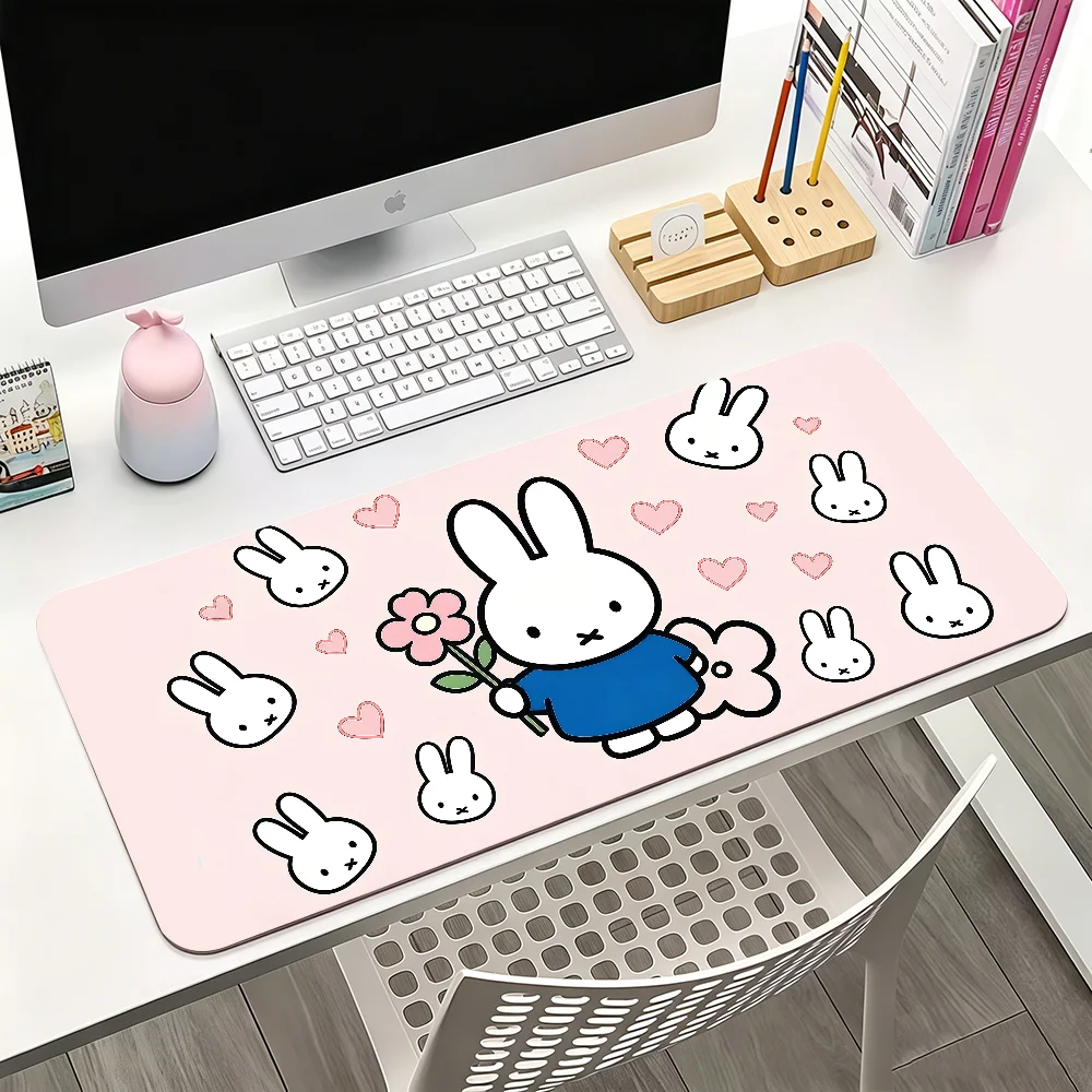Cartoon M-Miffy Mouse Pad For Office Gaming And Keyboards Non-Slip Large Waterproof