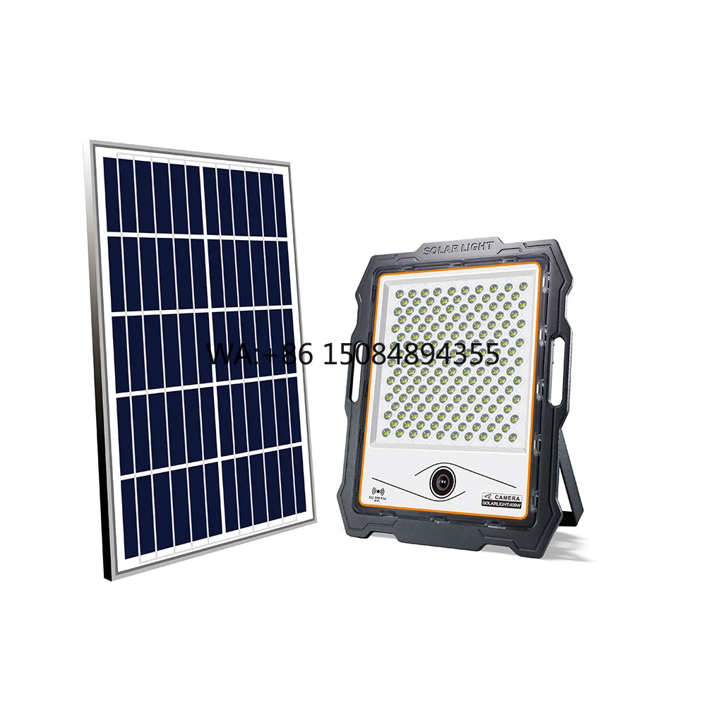 

High Class Led Solar Powered System Cctv Camera Monitoring Security Fence Solar Cell Flood Lights 100w 200w