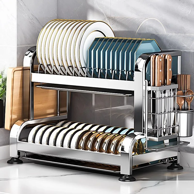 

Кухонная полка из нержавеющей стали 304, столешница, многофункциональная полка для хранения посуды, шкаф, полка для слива посуды