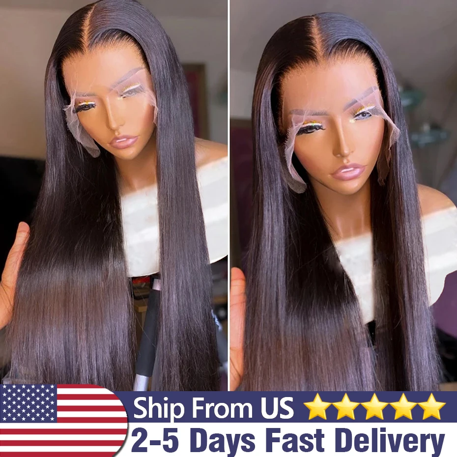 13x4 13x6 Transparent Lace Front Wigs 32 34 36inch Bone Brazilian Straight Hair Wigs Lace Frontal Wig Lace Front Human Hair Wig